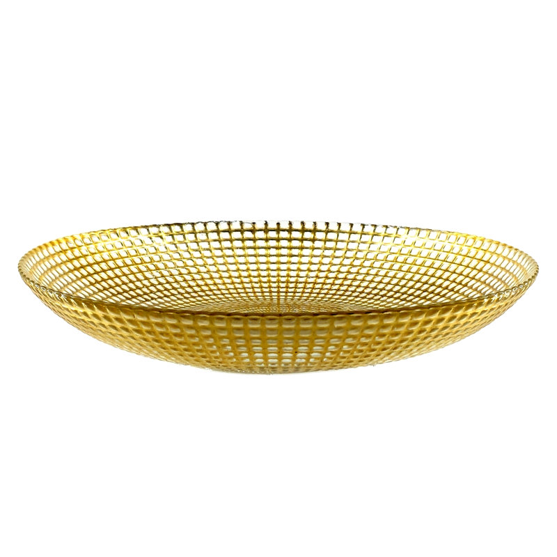 Ensemble de 4 assiettes à soupe en verre doré Pyle, Or