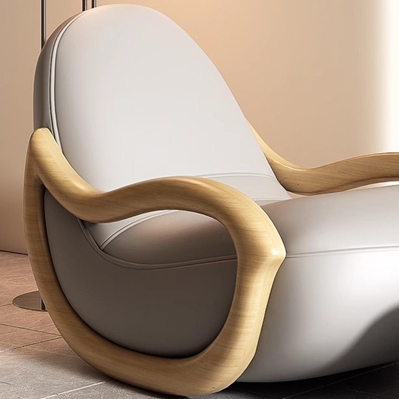 Chaise berçante à structure en bois massif, Gris