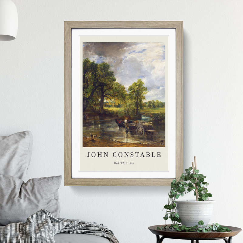 The Hay Wain by John Constable - Picture Frame Painting, 36cm H x 27cm W x 2cm D, Oak Framed