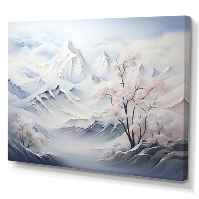 Décoration enneigée «Snowy Mountain Peaks Serenity II - Winter Mountains»