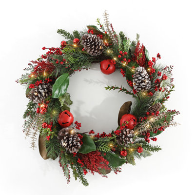 Faux Lighted 30'' Wreath