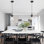 Luminaire suspendu noir pour îlot de cuisine 2 pièces, luminaire suspendu Farmhouse, luminaire suspendu industriel en verre transparent, luminaire suspendu de cuisine de 6,5 pouces au-dessus d'un îlot de cuisine