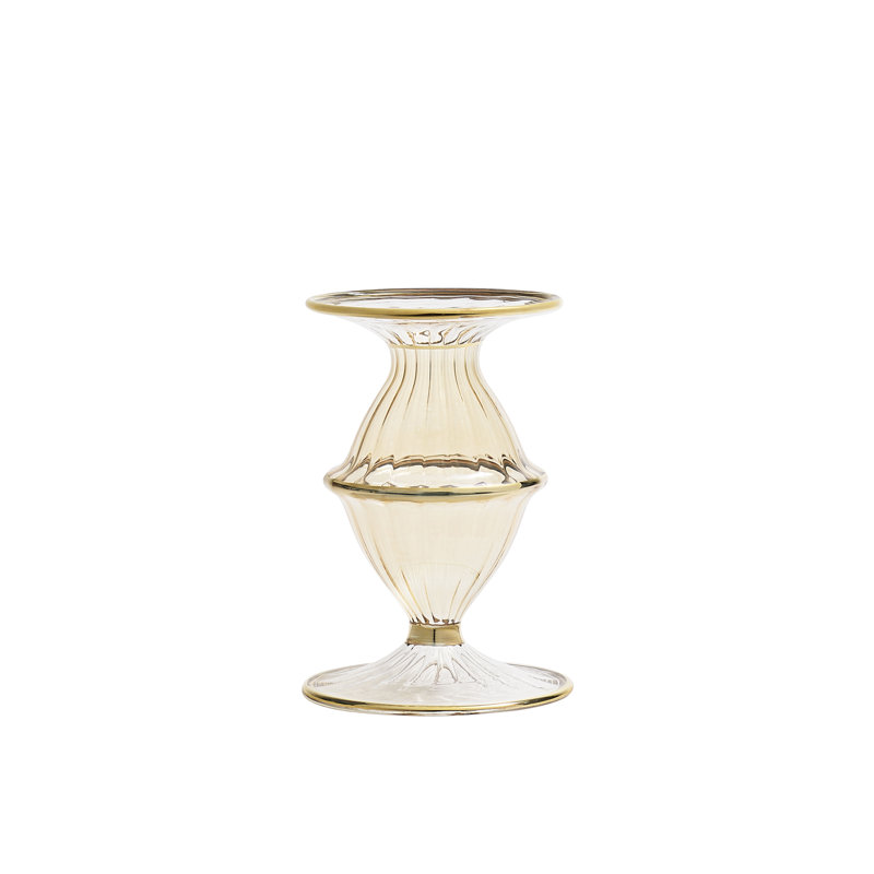 F2023 5.5'' H Glass Tabletop Candlestick, Champagne