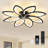 34.3'' Black Low Profile Ceiling Fan With Light & Remote, Flower Flush Mount Dimmable Led Fan Light, 6 Speed For Bedroom