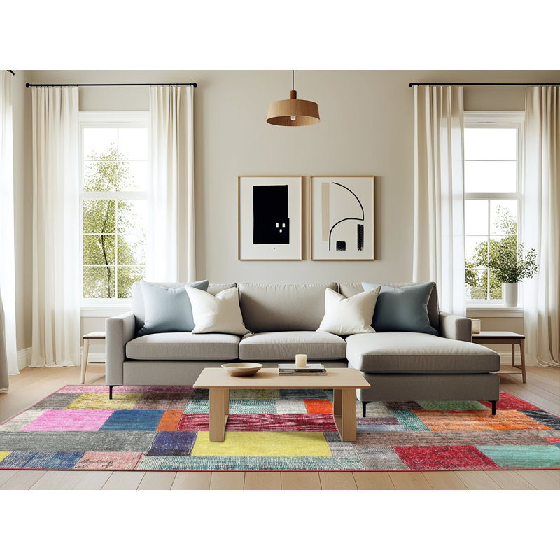 Patchwork Indoor Rug, Rectangle 6' x 9'