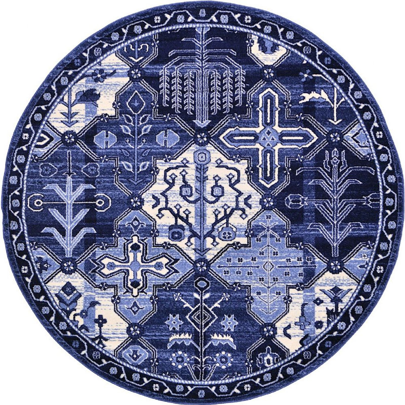 Abdurraheem Oriental Indoor Rug, Round 6'