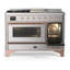 Majestic III Series 48 Inch Dual Fuel Range with 5 Sealed Burners, Griddle, Frenchtop in Glossy Black (Natural Gas, Burnished Trim)-1981615041-1981615165-1981615167
