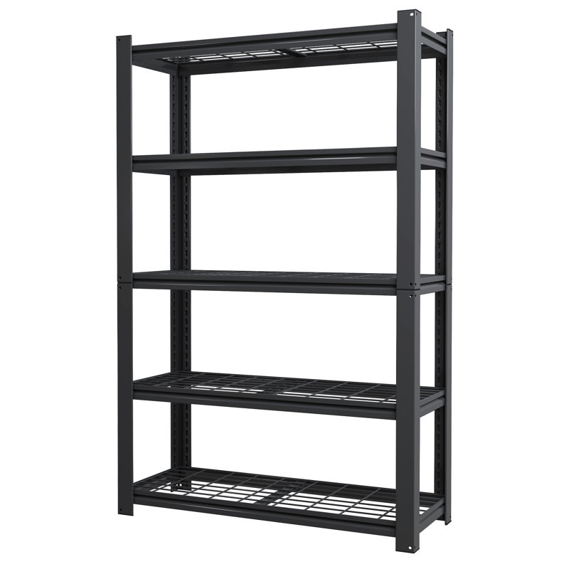 Tablette réglable en métal robuste avec capacité de charge de 2 000 lb, convenant à la vente au détail et au garage - Rouille - 72 po H 5 po, capacité, outils ouverts