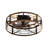 Cissline 20" Black & Gold Modern Flush Mount Caged Ceiling Fan with Light Kit and Remote for Bedroom & Living Spaces