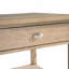 Table de centre de salon classique en bois naturel avec deux tiroirs et une tablette ouverte