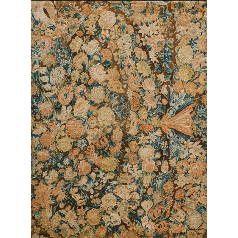 Antique Early 18th Century Floral English Needlepoint Rug