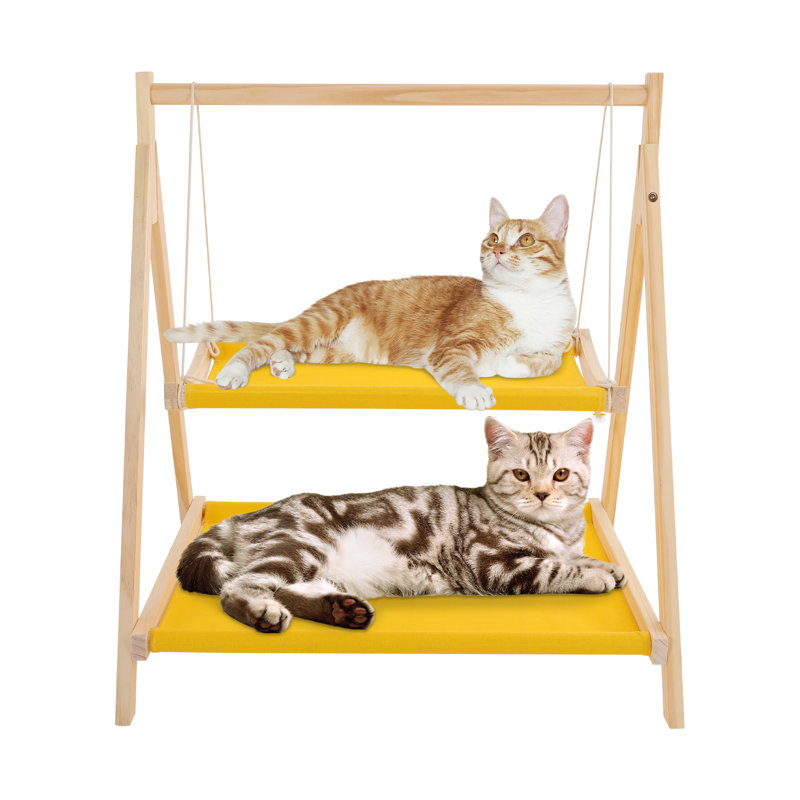 Lit double hamac pour chat, Jaune