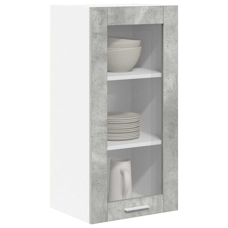Vidaxl Hanging Cabinet With Storage Riga Grey Sonoma 60 X 31 X 80 Cm, 80cm H x 40cm W x 31cm D, Concrete Grey