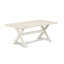 Ensemble de salle à manger 9 pièces comprenant une table rectangulaire à pattes en X et 8 chaises Parson rembourrées en lin bleu ciel et blanc.-1930134188-1930134199