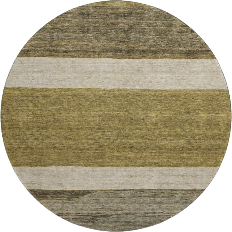 Premium Machine Washable Marasco AMF1624 Stripes Rug, Round 8'