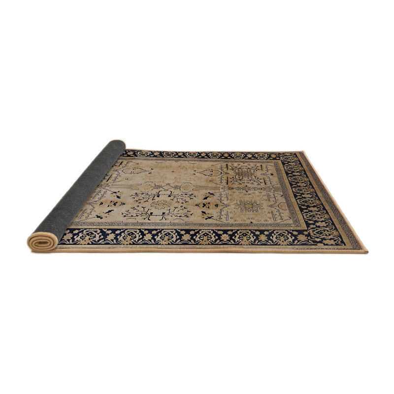 Tapis beige / bleu marine Snio, Rond 5 pi