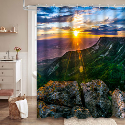 Grand Colorado Arizona Sunset Canyon Shower Curtain with 12 Hooks