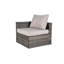 Ensemble de canapé d'extérieur 8 pièces, ensemble de conversation modulaire en forme de L en osier avec repose-pieds courbé et table en verre pour la piscine