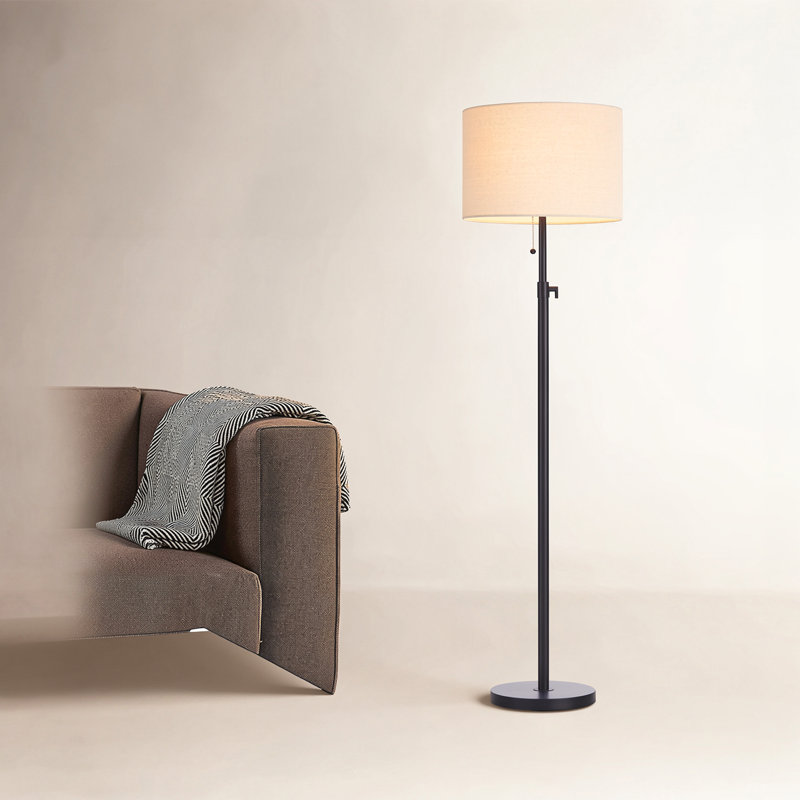 Kelliann 64.5" Traditional Adjustable Floor Lamp, Black