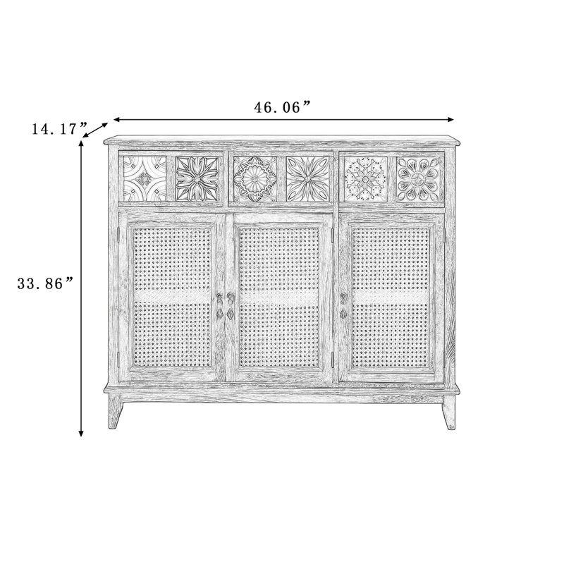 Retro Solid Wood Sideboard