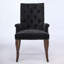 Chaise de salle à manger rembourrée en tissu de chenille, pieds courbés en bois massif, élégante chaise de salle à manger capitonnée pour salle à manger, paquet simple, noir-1036623983