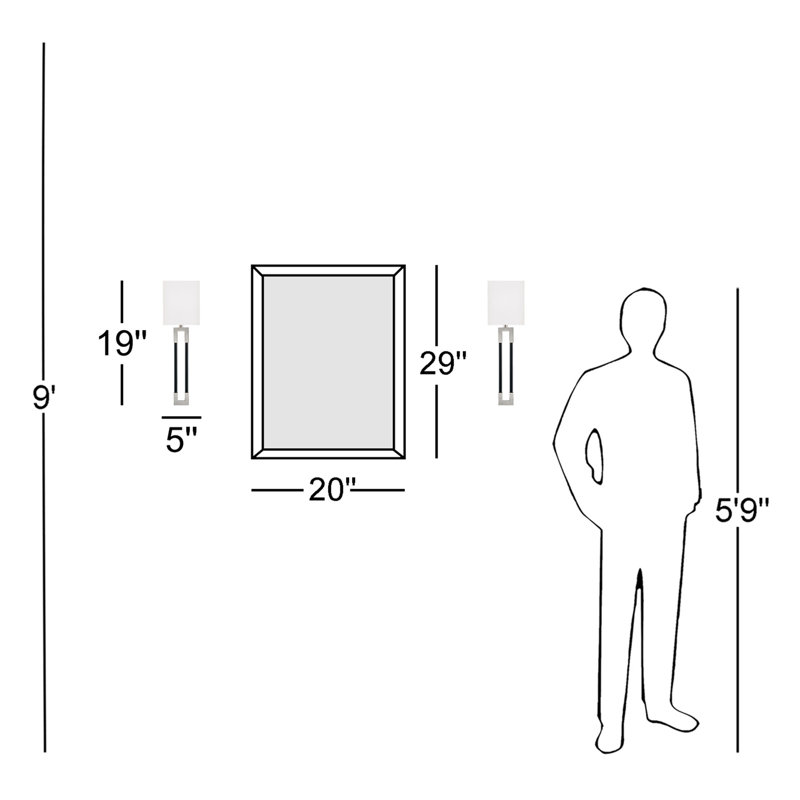 Flush Mounted Sconce, Polished Nickel/Black