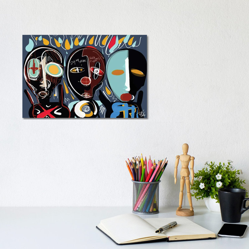 " We Are A Family " by Emmanuel Signorino, 8" H x 12" W x 0.75" D, Wrapped Canvas