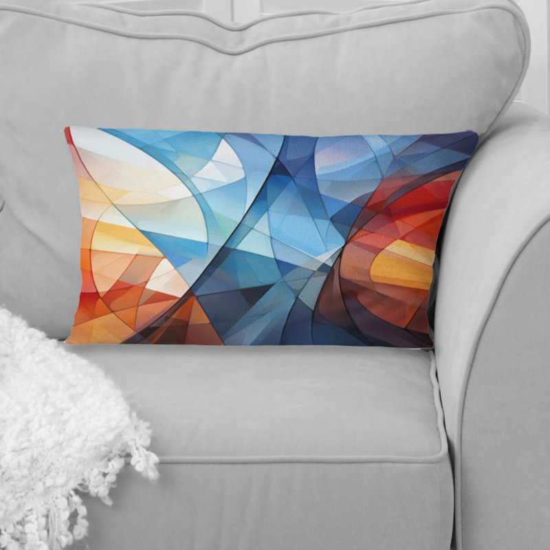 Coussin décoratif bleu avec énergie moderne et fractale