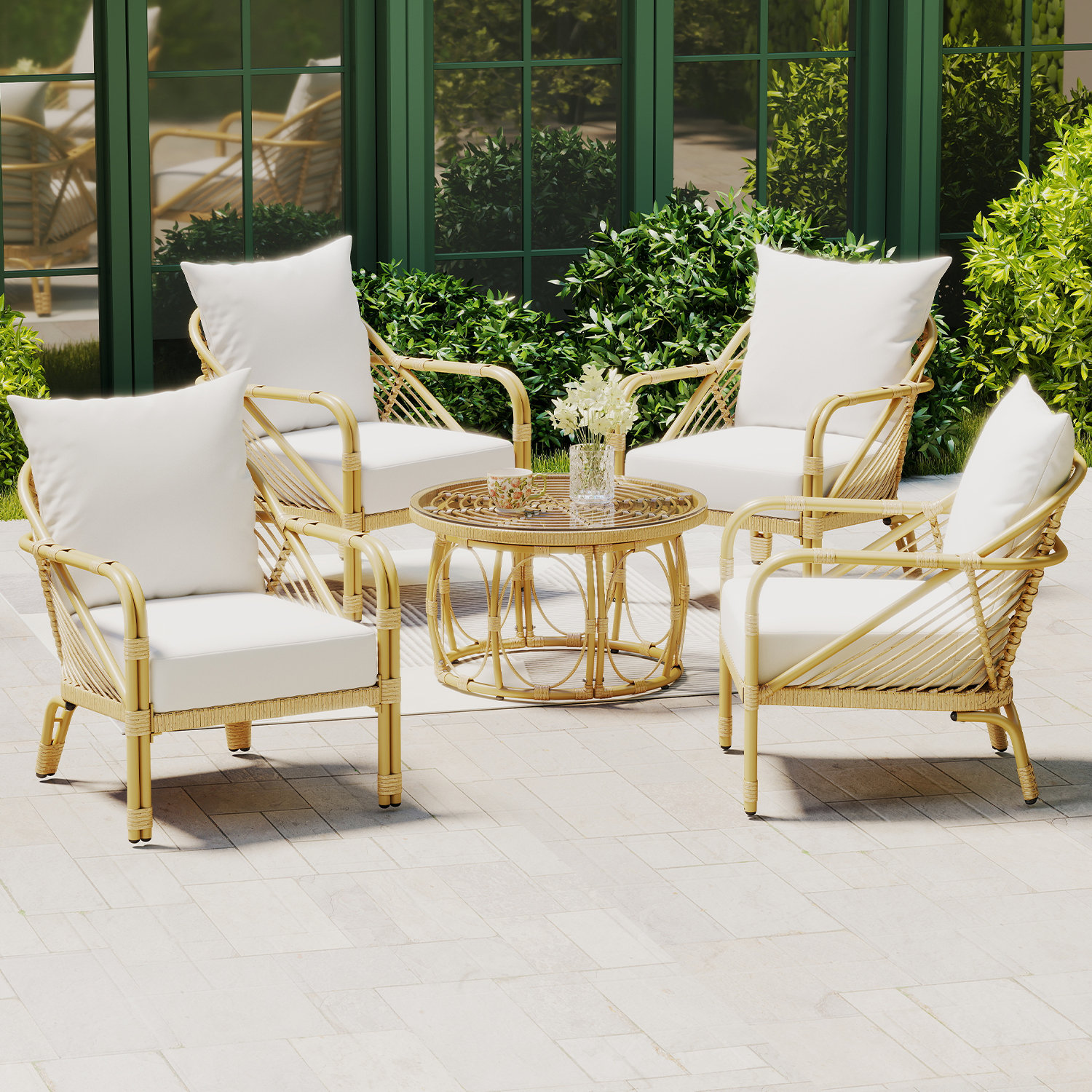 Bay Isle Home™ All Weather Polyethylene (PE) Rattan Conversation Sets ...