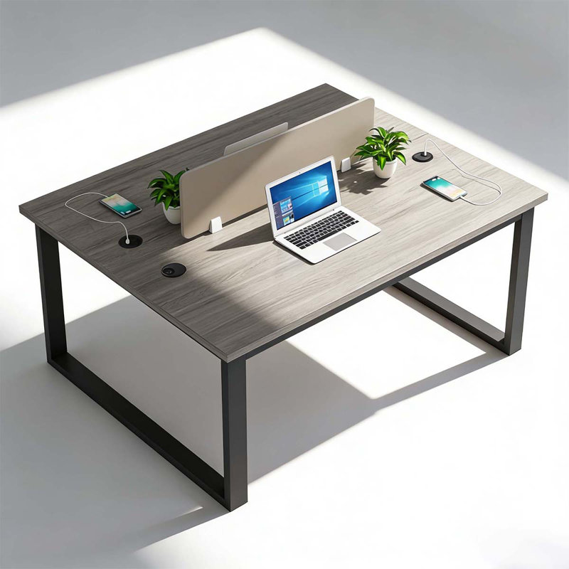 Rectangle Desk Office Suite Benching Workstation, 2, 41.34" H x 47.24" W x 47.24" D