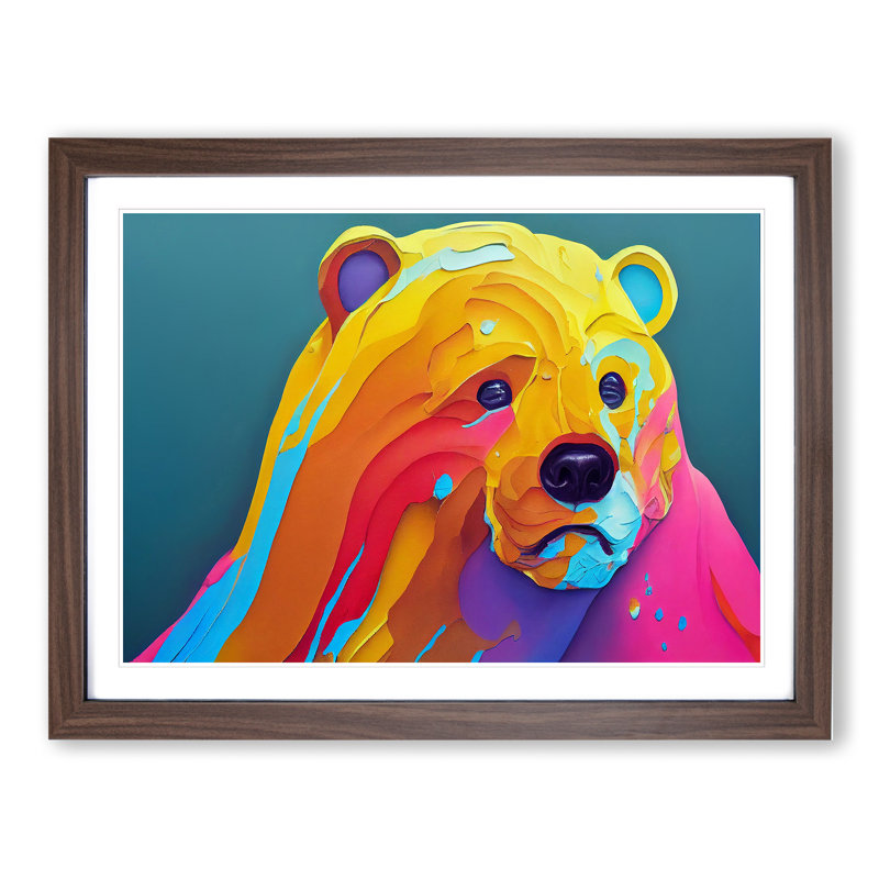 Bear Paint Splash Vol.4 - Framed Print, Walnut, 34cm H x 46cm W x 2cm D