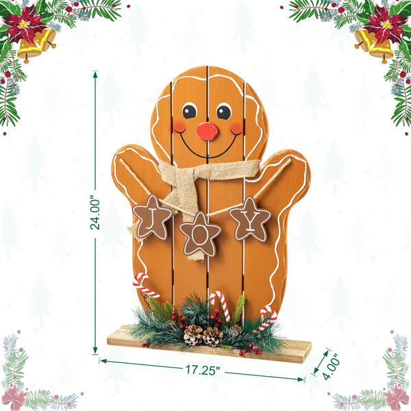 7 x 7 Christmas Holly Jolly Gingerbread Plastic Storage Bin