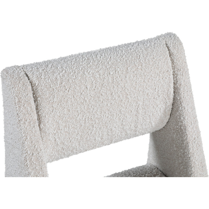 Jayce Boucle Fabric Dining Chair, Set Of 2, Cream Boucle Fabric