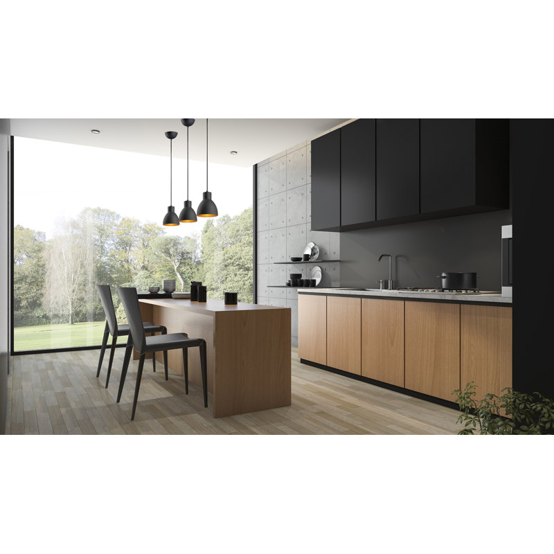 Wava 1 - Light Black/Gold Single Pendant, 130" H x 6" W x 6" D