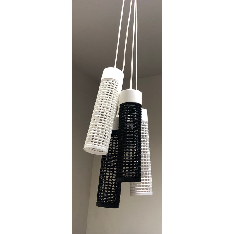 4 - Light Cluster Pendant, White, Black/White