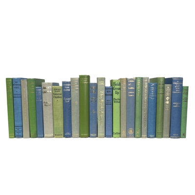 Decorative Books - Vintage Spring Mix Books - Blue and Green Books by the Foot