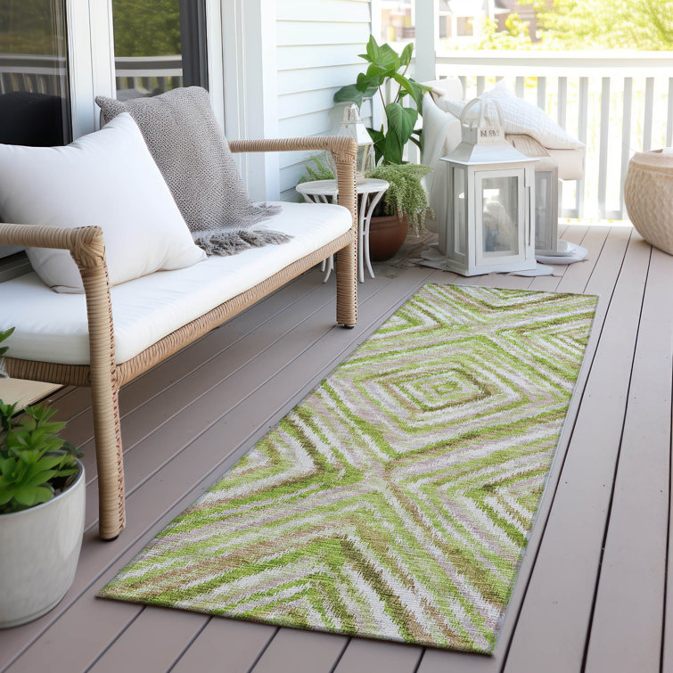 Lummus Washable Geometric Indoor / Outdoor Rug