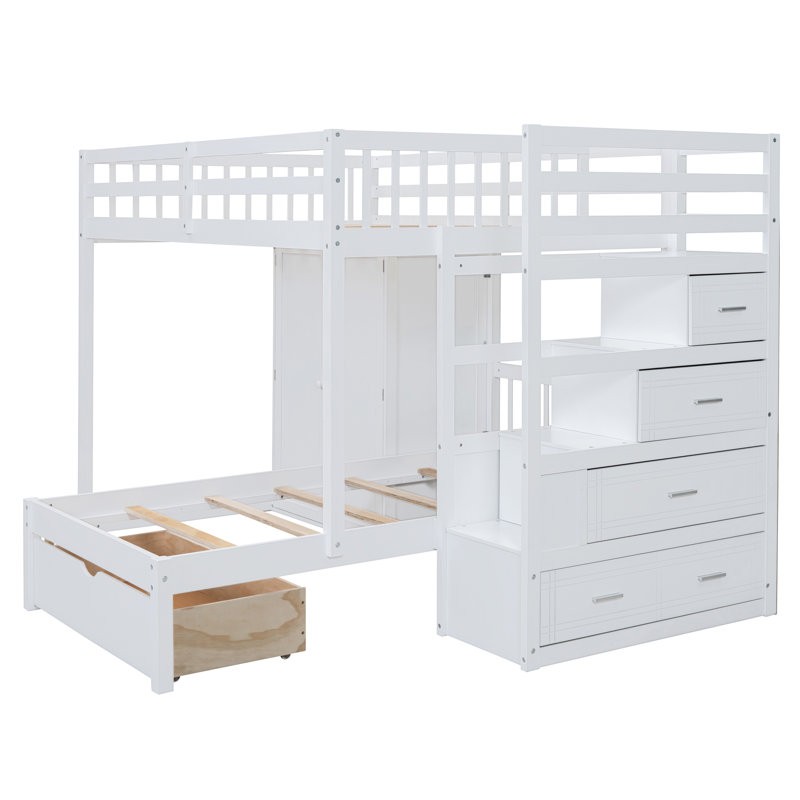 Lits simples superposés en bois avec rangement pour la famille