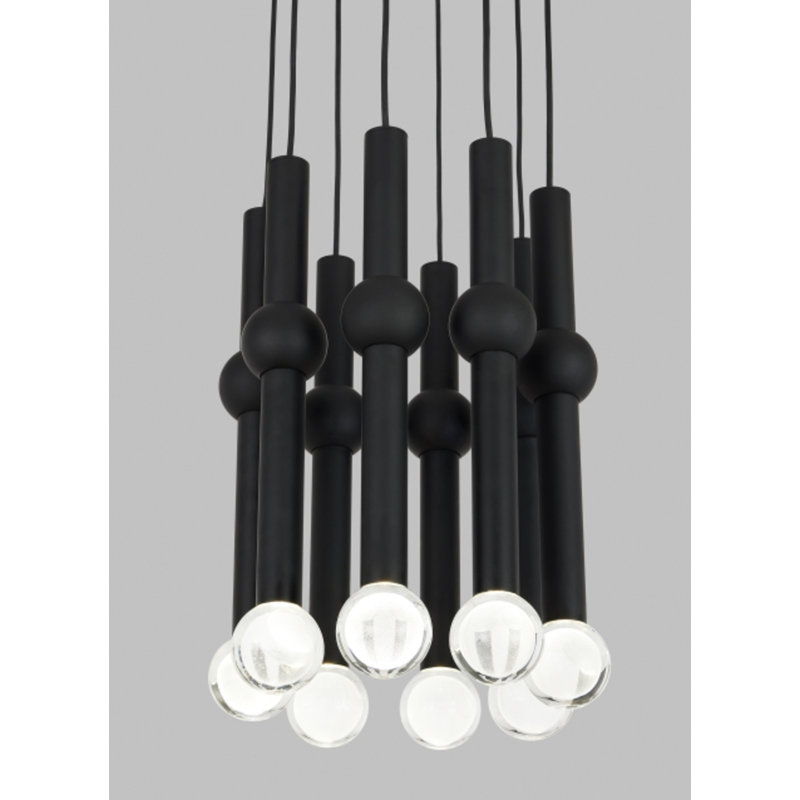 Guyed 8 - Light LED Pendant, Nightshade Black