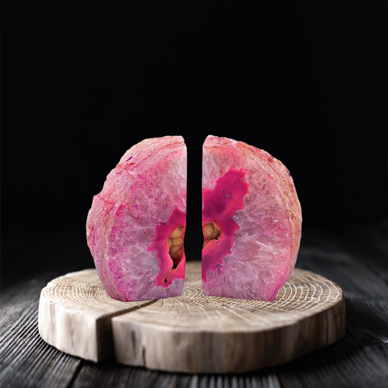 Serre-livres Eternity Agate |  Rose, H 7,5 po x l 5 po x P 8,5 po