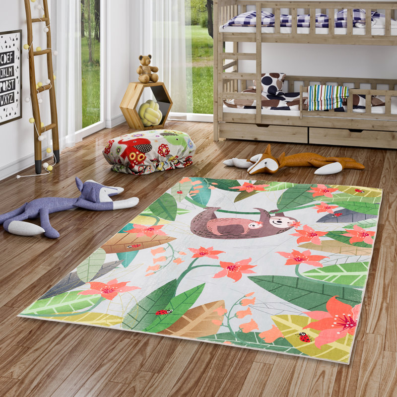 Cricklade Green/Red/Yellow Rug, Rectangle 160 x 230cm