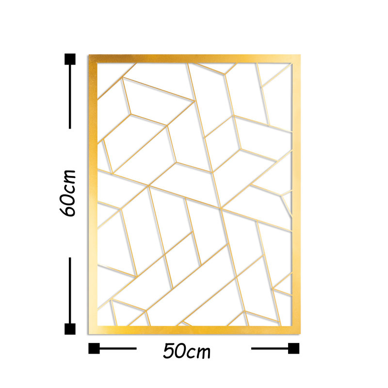 Abstract Wall Decor on Metal, Gold