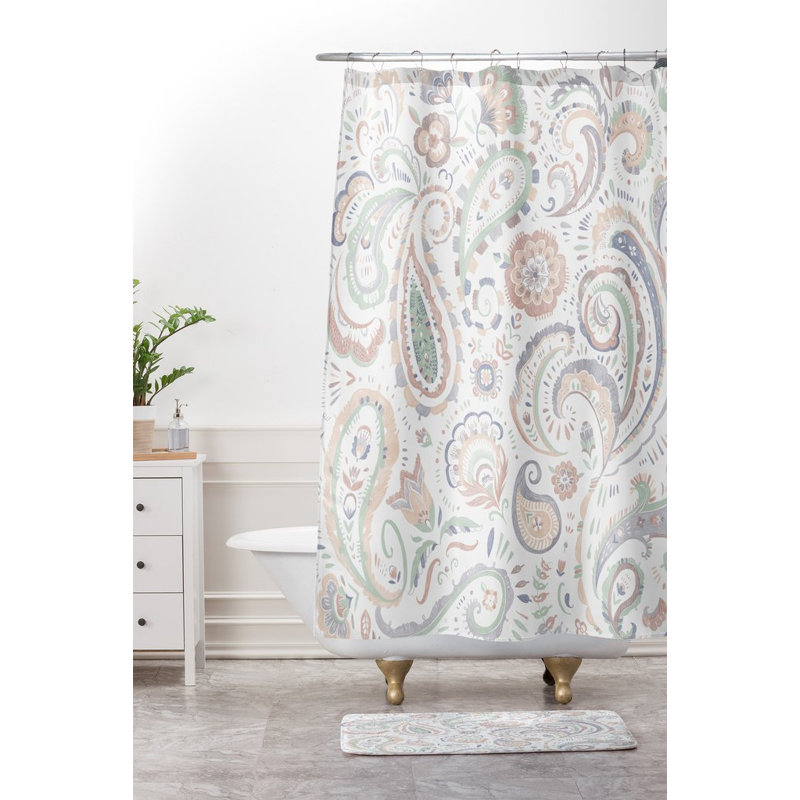 Tapis de bain pâle motif cachemire