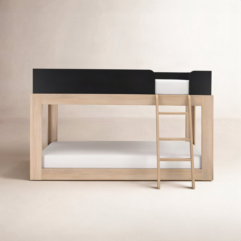 Lit superposé simple en bois massif Bellmont, Black/Blonde
