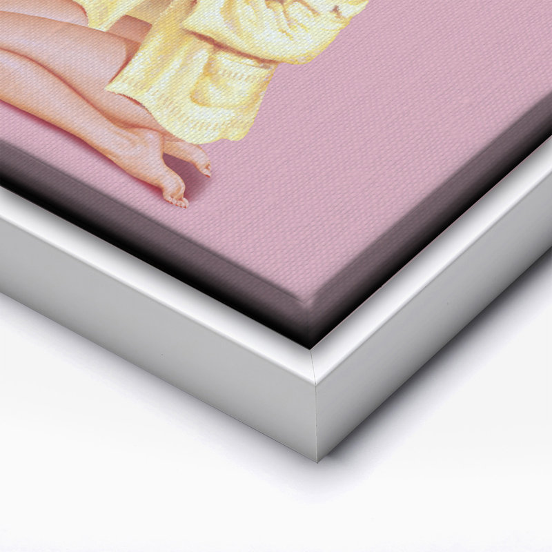 Femme en robe No2, Canvas, White Framed, 08"H x 10"W