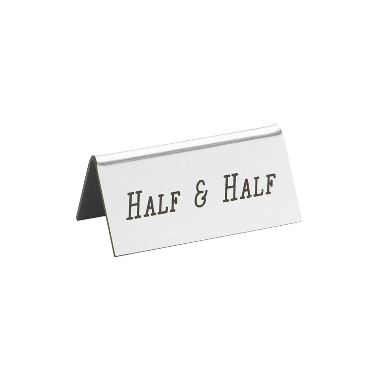 Half Beverage Tent - 3" x 1" x 1 1/2", Silver/Black