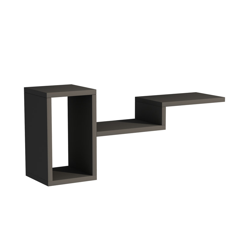 Emley 3 Piece Floating Shelf, Anthracite
