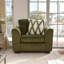 Fauteuil de salon Roundhill Furniture Marvella avec revêtement en chenille Mosswood et coussin décoratif texturé