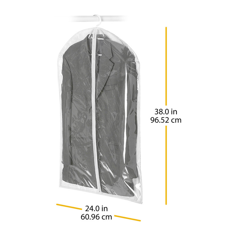 Clear and Gray Polypropylene Zippered Suit Bag