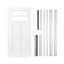 Porte d'entrée avant gauche en fibre de verre 36 po x 80 po avec cadre en PVC blanc 4-9 / 16 po, moulure de brique et verre transparent-130140058-130140061